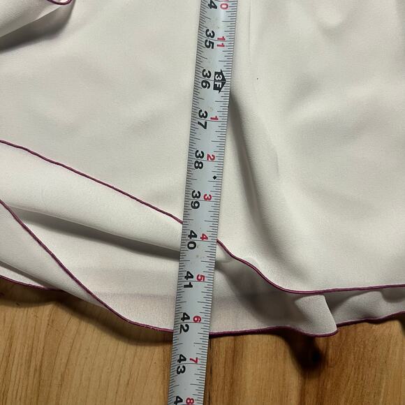 VINTAGE 80s Pat Richards Striped Chiffon Wrap Skirt Dress Sheer Rainbow Size 12 - Picture 6 of 8